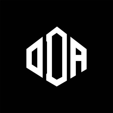 ODA letter logo design with polygon shape. ODA polygon and cube shape logo design. ODA hexagon vector logo template white and black colors. ODA monogram, business and real estate logo.