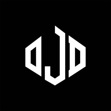 OJD letter logo design with polygon shape. OJD polygon and cube shape logo design. OJD hexagon vector logo template white and black colors. OJD monogram, business and real estate logo.