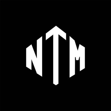 NTM letter logo design with polygon shape. NTM polygon and cube shape logo design. NTM hexagon vector logo template white and black colors. NTM monogram, business and real estate logo.