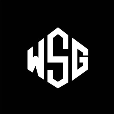 WSG letter logo design with polygon shape. WSG polygon and cube shape logo design. WSG hexagon vector logo template white and black colors. WSG monogram, business and real estate logo.