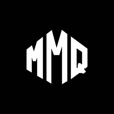 MMQ letter logo design with polygon shape. MMQ polygon and cube shape logo design. MMQ hexagon vector logo template white and black colors. MMQ monogram, business and real estate logo.
