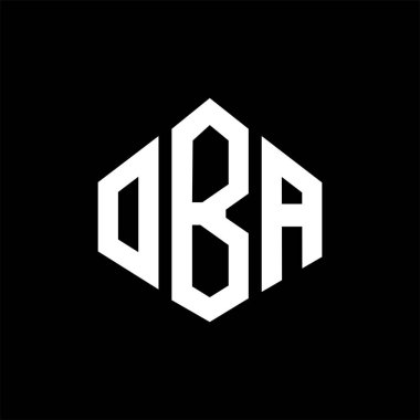 OBA letter logo design with polygon shape. OBA polygon and cube shape logo design. OBA hexagon vector logo template white and black colors. OBA monogram, business and real estate logo.