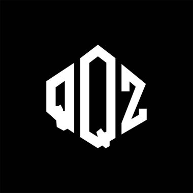 QQZ letter logo design with polygon shape. QQZ polygon and cube shape logo design. QQZ hexagon vector logo template white and black colors. QQZ monogram, business and real estate logo.