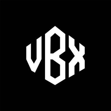 VBX letter logo design with polygon shape. VBX polygon and cube shape logo design. VBX hexagon vector logo template white and black colors. VBX monogram, business and real estate logo.