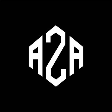 AZA letter logo design with polygon shape. AZA polygon and cube shape logo design. AZA hexagon vector logo template white and black colors. AZA monogram, business and real estate logo.