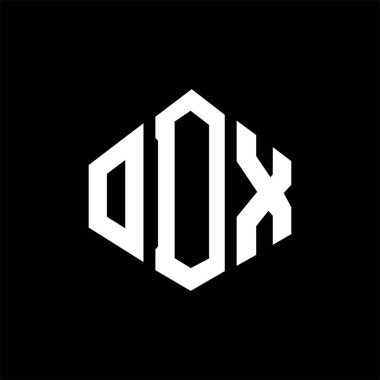 ODX letter logo design with polygon shape. ODX polygon and cube shape logo design. ODX hexagon vector logo template white and black colors. ODX monogram, business and real estate logo.
