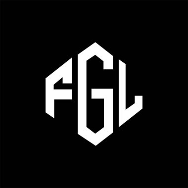FGL letter logo design with polygon shape. FGL polygon and cube shape logo design. FGL hexagon vector logo template white and black colors. FGL monogram, business and real estate logo.