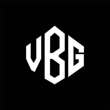 VBG letter logo design with polygon shape. VBG polygon and cube shape logo design. VBG hexagon vector logo template white and black colors. VBG monogram, business and real estate logo.