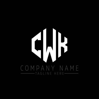 CWK letter logo design with polygon shape. CWK polygon and cube shape logo design. CWK hexagon vector logo template white and black colors. CWK monogram, business and real estate logo.