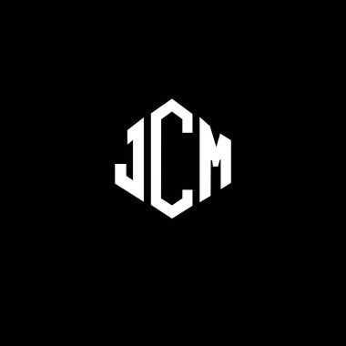JCM letter logo design with polygon shape. JCM polygon and cube shape logo design. JCM hexagon vector logo template white and black colors. JCM monogram, business and real estate logo.