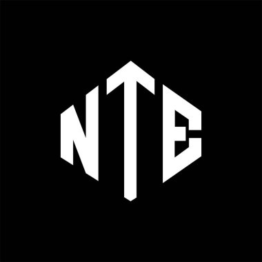 NTE letter logo design with polygon shape. NTE polygon and cube shape logo design. NTE hexagon vector logo template white and black colors. NTE monogram, business and real estate logo.