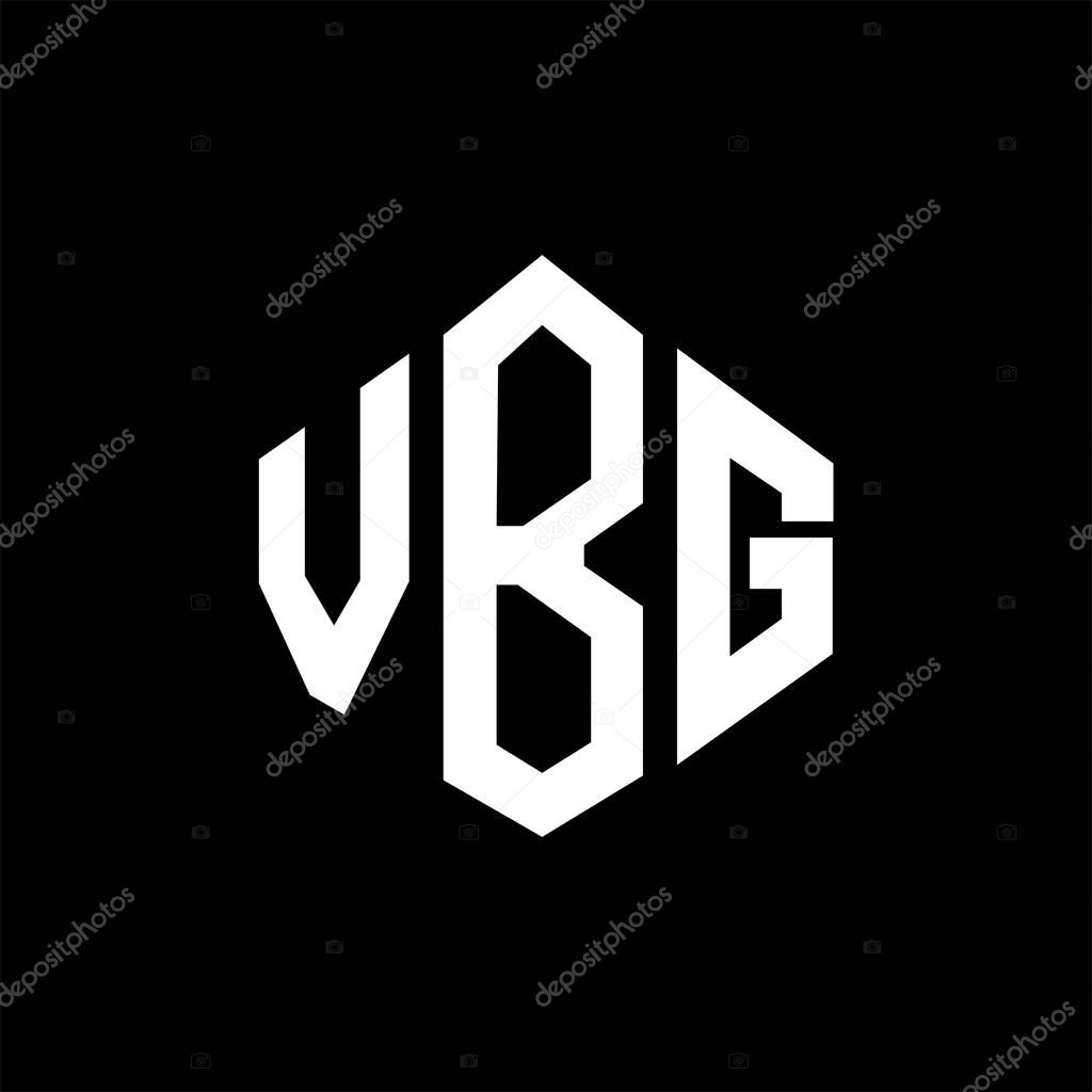 VBG letter logo design with polygon shape. VBG polygon and cube shape logo design. VBG hexagon vector logo template white and black colors. VBG monogram, business and real estate logo.