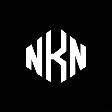 NKN letter logo design with polygon shape. NKN polygon and cube shape logo design. NKN hexagon vector logo template white and black colors. NKN monogram, business and real estate logo.