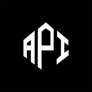 API letter logo design with polygon shape. API polygon and cube shape logo design. API hexagon vector logo template white and black colors. API monogram, business and real estate logo.