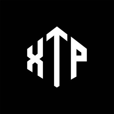XTP letter logo design with polygon shape. XTP polygon and cube shape logo design. XTP hexagon vector logo template white and black colors. XTP monogram, business and real estate logo.