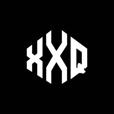 XXQ letter logo design with polygon shape. XXQ polygon and cube shape logo design. XXQ hexagon vector logo template white and black colors. XXQ monogram, business and real estate logo.