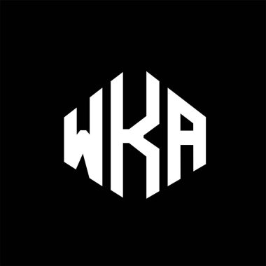 WKA letter logo design with polygon shape. WKA polygon and cube shape logo design. WKA hexagon vector logo template white and black colors. WKA monogram, business and real estate logo. clipart