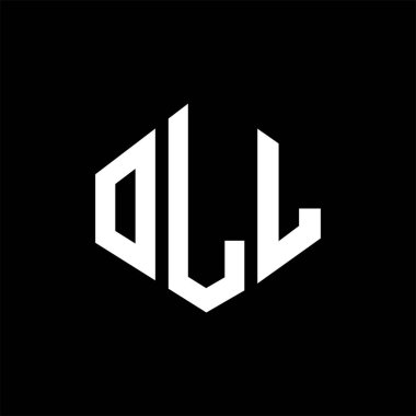 OLL letter logo design with polygon shape. OLL polygon and cube shape logo design. OLL hexagon vector logo template white and black colors. OLL monogram, business and real estate logo.