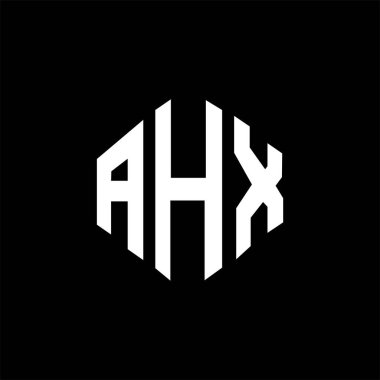 AHX letter logo design with polygon shape. AHX polygon and cube shape logo design. AHX hexagon vector logo template white and black colors. AHX monogram, business and real estate logo.