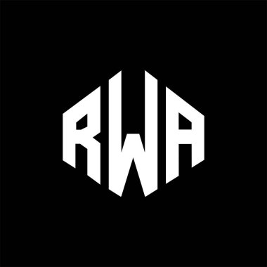 RWA letter logo design with polygon shape. RWA polygon and cube shape logo design. RWA hexagon vector logo template white and black colors. RWA monogram, business and real estate logo.