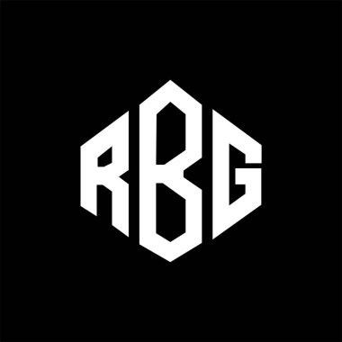 RBG letter logo design with polygon shape. RBG polygon and cube shape logo design. RBG hexagon vector logo template white and black colors. RBG monogram, business and real estate logo.