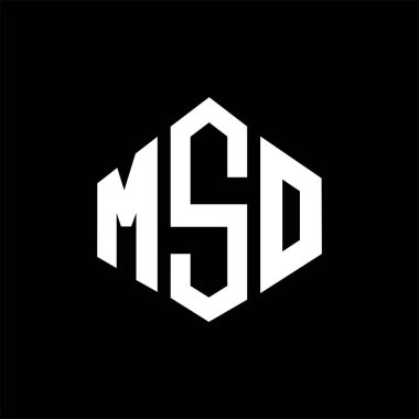 MSO letter logo design with polygon shape. MSO polygon and cube shape logo design. MSO hexagon vector logo template white and black colors. MSO monogram, business and real estate logo.