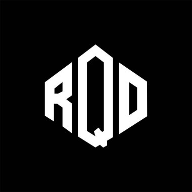 RQO letter logo design with polygon shape. RQO polygon and cube shape logo design. RQO hexagon vector logo template white and black colors. RQO monogram, business and real estate logo.