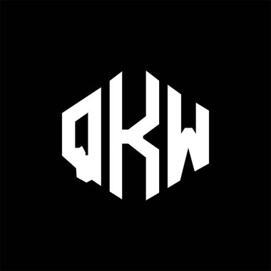 QKW letter logo design with polygon shape. QKW polygon and cube shape logo design. QKW hexagon vector logo template white and black colors. QKW monogram, business and real estate logo.