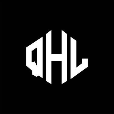 QHL letter logo design with polygon shape. QHL polygon and cube shape logo design. QHL hexagon vector logo template white and black colors. QHL monogram, business and real estate logo.