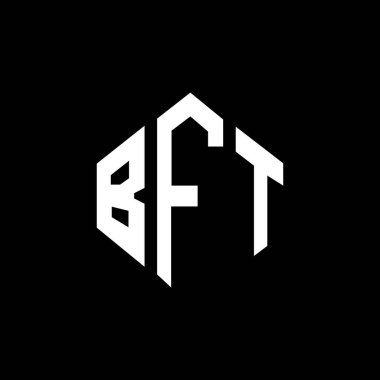 BFT letter logo design with polygon shape. BFT polygon and cube shape logo design. BFT hexagon vector logo template white and black colors. BFT monogram, business and real estate logo.