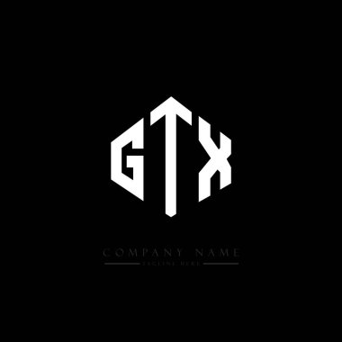 GTX letter logo design with polygon shape. GTX polygon and cube shape logo design. GTX hexagon vector logo template white and black colors. GTX monogram, business and real estate logo.