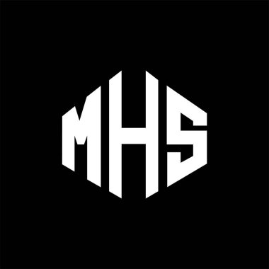 MHS letter logo design with polygon shape. MHS polygon and cube shape logo design. MHS hexagon vector logo template white and black colors. MHS monogram, business and real estate logo.