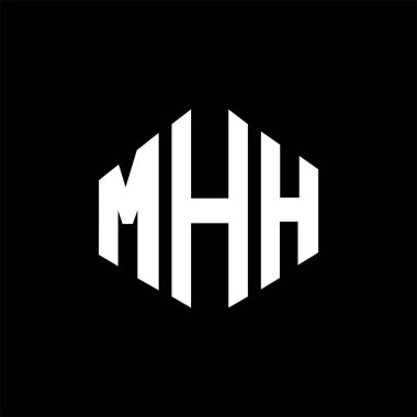 MHH letter logo design with polygon shape. MHH polygon and cube shape logo design. MHH hexagon vector logo template white and black colors. MHH monogram, business and real estate logo.