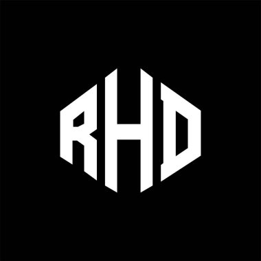 RHD letter logo design with polygon shape. RHD polygon and cube shape logo design. RHD hexagon vector logo template white and black colors. RHD monogram, business and real estate logo.