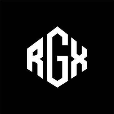 RGX letter logo design with polygon shape. RGX polygon and cube shape logo design. RGX hexagon vector logo template white and black colors. RGX monogram, business and real estate logo.