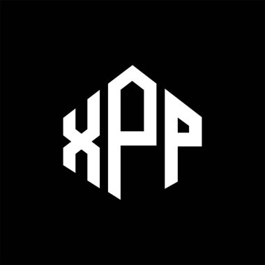 XPP letter logo design with polygon shape. XPP polygon and cube shape logo design. XPP hexagon vector logo template white and black colors. XPP monogram, business and real estate logo.