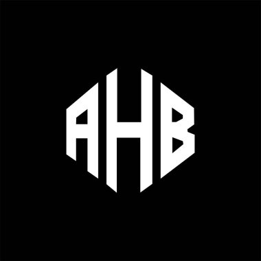 AHB letter logo design with polygon shape. AHB polygon and cube shape logo design. AHB hexagon vector logo template white and black colors. AHB monogram, business and real estate logo.