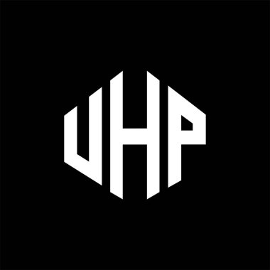 UHP letter logo design with polygon shape. UHP polygon and cube shape logo design. UHP hexagon vector logo template white and black colors. UHP monogram, business and real estate logo.