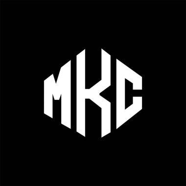 MKC letter logo design with polygon shape. MKC polygon and cube shape logo design. MKC hexagon vector logo template white and black colors. MKC monogram, business and real estate logo.