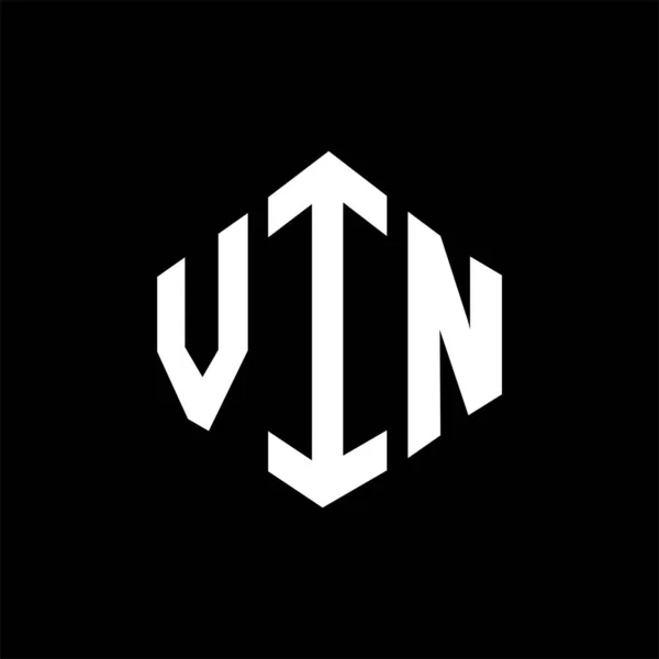 Çokgen Şekilli Vin Harf Logosu Tasarımı Vin Çokgen Küp Şeklinde — Stok Vektör