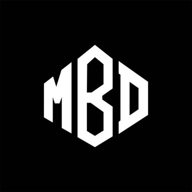 MBD letter logo design with polygon shape. MBD polygon and cube shape logo design. MBD hexagon vector logo template white and black colors. MBD monogram, business and real estate logo.