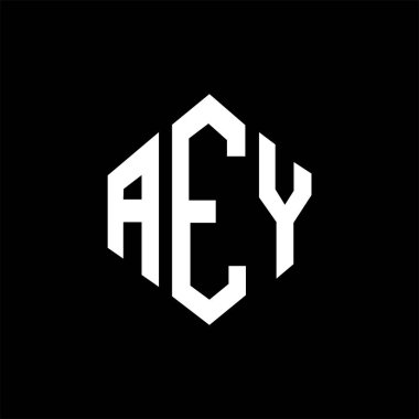AEY letter logo design with polygon shape. AEY polygon and cube shape logo design. AEY hexagon vector logo template white and black colors. AEY monogram, business and real estate logo.