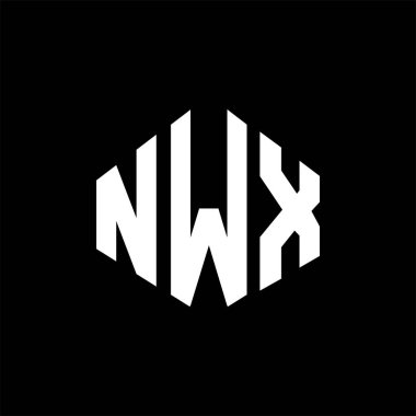 NWX letter logo design with polygon shape. NWX polygon and cube shape logo design. NWX hexagon vector logo template white and black colors. NWX monogram, business and real estate logo.