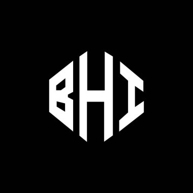 BHI letter logo design with polygon shape. BHI polygon and cube shape logo design. BHI hexagon vector logo template white and black colors. BHI monogram, business and real estate logo.
