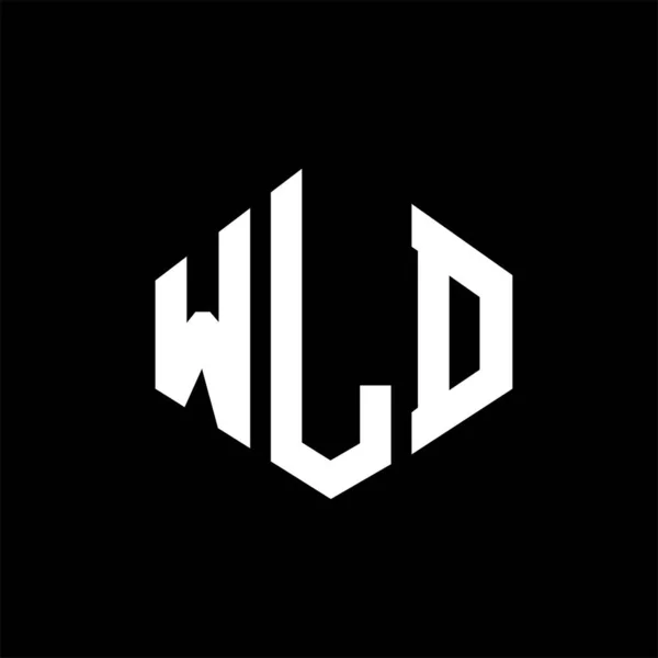 Wld Letter Logo Design Polygon Shape Wld Polygon Cube Shape — Archivo Imágenes Vectoriales