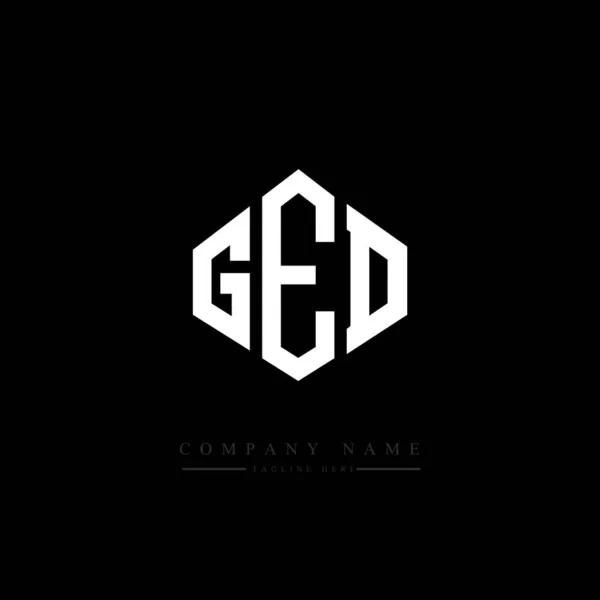 Ged Letter Logo Design Polygon Shape Ged Polygon Cube Shape — Vettoriale Stock