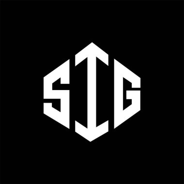 SIG letter logo design with polygon shape. SIG polygon and cube shape logo design. SIG hexagon vector logo template white and black colors. SIG monogram, business and real estate logo.