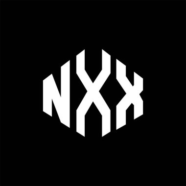 NXX letter logo design with polygon shape. NXX polygon and cube shape logo design. NXX hexagon vector logo template white and black colors. NXX monogram, business and real estate logo.