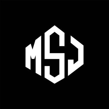 MSJ letter logo design with polygon shape. MSJ polygon and cube shape logo design. MSJ hexagon vector logo template white and black colors. MSJ monogram, business and real estate logo.