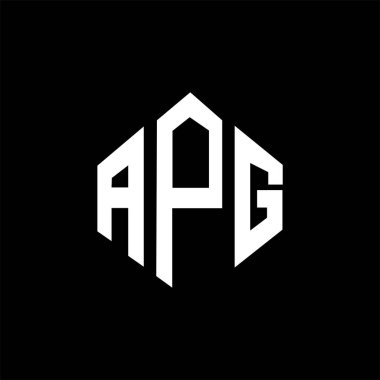 APG letter logo design with polygon shape. APG polygon and cube shape logo design. APG hexagon vector logo template white and black colors. APG monogram, business and real estate logo.